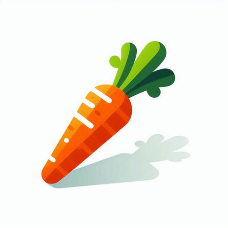 Carrot with shadow isolated on a white background. Vector illustration.のイラスト素材