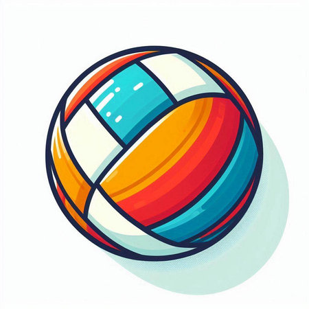 Volleyball ball isolated on a white background. Vector illustration.のイラスト素材