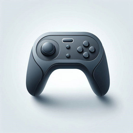 Realistic black gamepad isolated on white background. Vector illustration.のイラスト素材