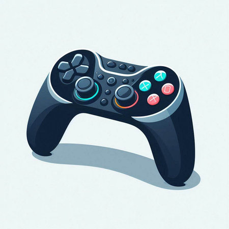 Gamepad on a white background. Vector illustration of a gamepad.のイラスト素材