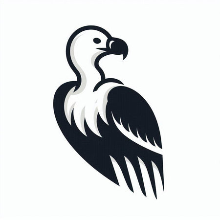 Eagle head on white background. Vector illustration of vulture.のイラスト素材