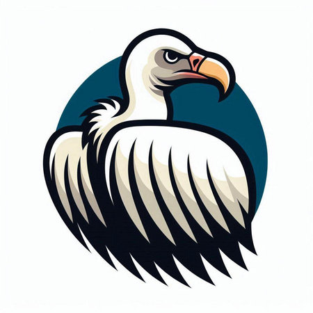 Eagle head on a white background. Vector illustration in a flat style.のイラスト素材