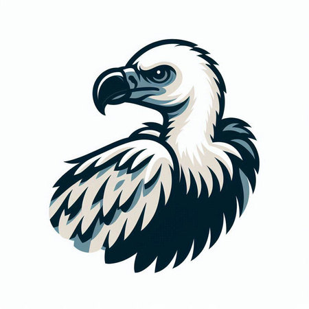 Griffon vulture head on white background. Vector illustration.のイラスト素材