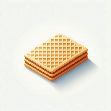 Vector illustration of a stack of square waffles on a white backgroundのイラスト素材