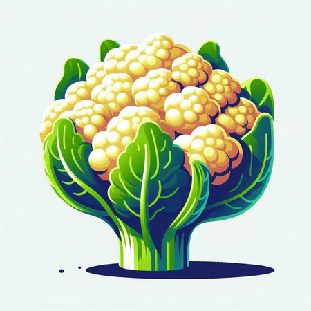 Cauliflower vector illustration. Cauliflower on white background.のイラスト素材