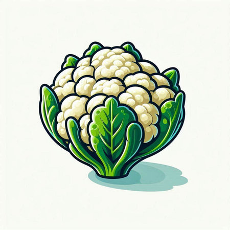 Cauliflower vector illustration. Cauliflower isolated on white background.のイラスト素材
