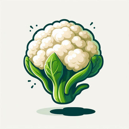 Cauliflower vector illustration. Cauliflower isolated on white background.のイラスト素材