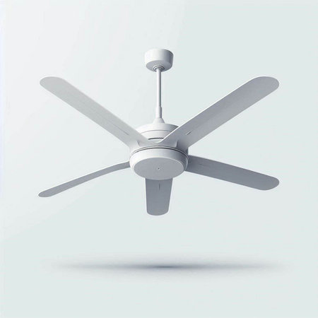 Ceiling fan isolated on white background. 3D rendering.のイラスト素材