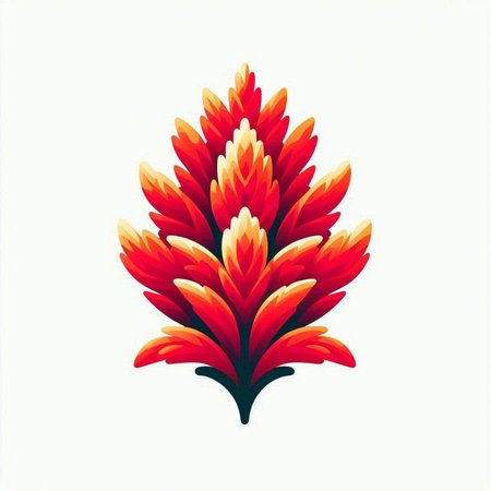 Illustration of a red flower, isolated on a white background.のイラスト素材