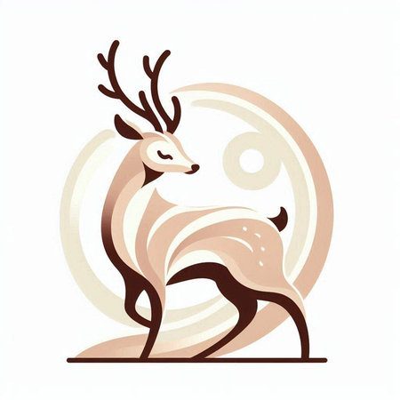 Deer on a white background. Vector illustration of a deer.のイラスト素材