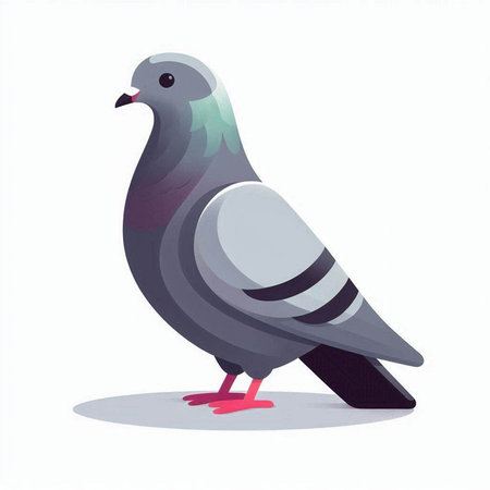 Pigeon on a white background. Vector illustration of a bird.のイラスト素材