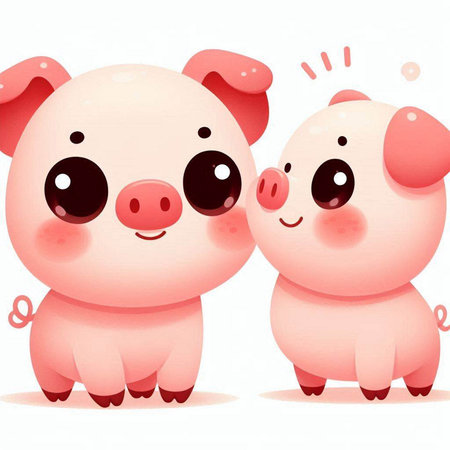Cute pig cartoon on white background. Vector illustration for your designのイラスト素材