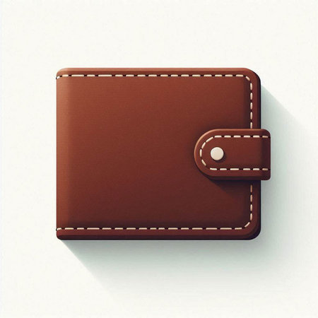 Leather wallet on a white background. Vector illustration. Eps 10のイラスト素材