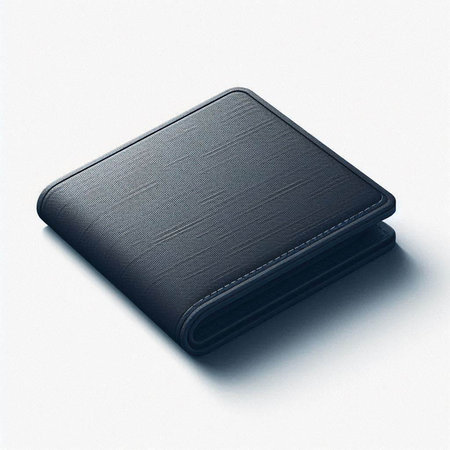 Black leather wallet isolated on a white background. 3d render.のイラスト素材