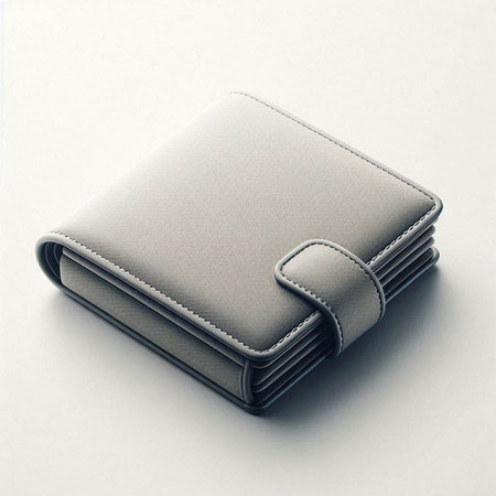 Black leather notebook isolated on white background. 3d render illustration.のイラスト素材