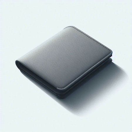 Black leather wallet isolated on a white background. 3d render.のイラスト素材
