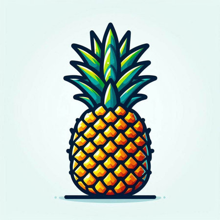 Pineapple vector illustration. Exotic tropical fruit icon. Pineapple icon.のイラスト素材