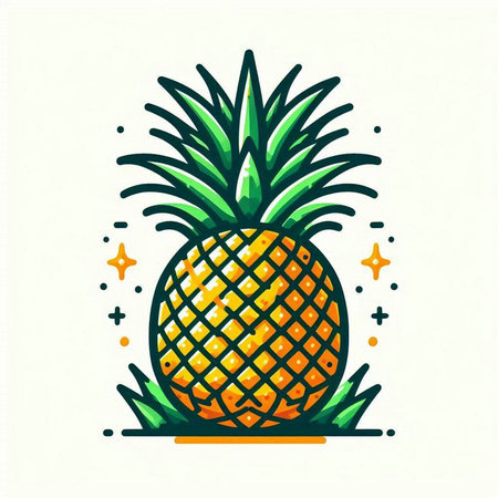 Pineapple fruit icon. Vector illustration of a pineapple fruit.のイラスト素材