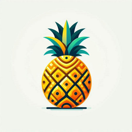 Pineapple vector illustration. Exotic fruit icon. Pineapple icon.のイラスト素材