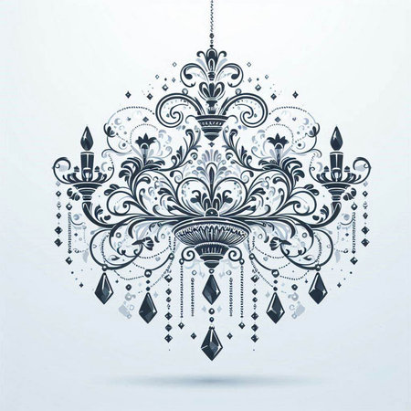 Vintage chandelier design element. Vector illustration for your designのイラスト素材