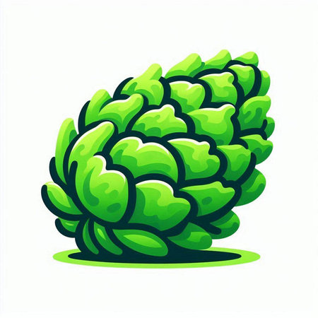 Illustration of a green hop isolated on a white background - vectorのイラスト素材