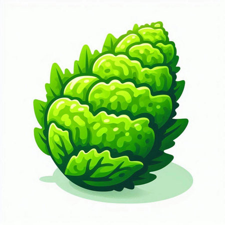 Illustration of a green cabbages on a white background.のイラスト素材