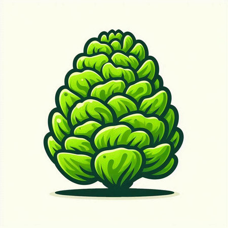 Pine cone vector illustration isolated on white background. Hand drawn pine cone icon.のイラスト素材