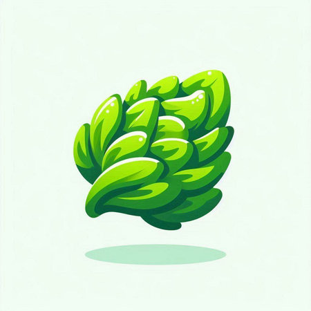 Illustration of a green hop on a white background, vector illustrationのイラスト素材
