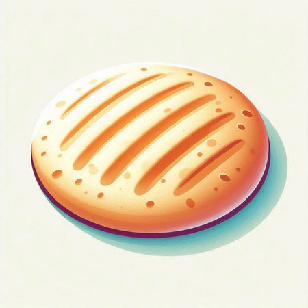 Illustration of a hamburger on a white background with a shadowのイラスト素材