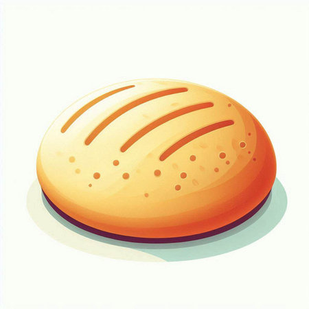 Illustration of a loaf of bread on a white background, vector illustrationのイラスト素材
