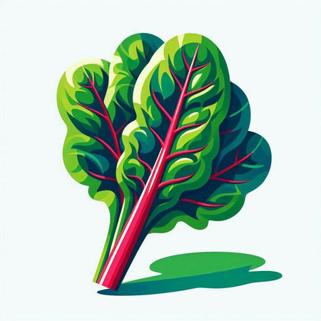 Vector illustration of swiss chard (chard) on white backgroundのイラスト素材
