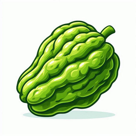 Bitter melon isolated on a white background. Vector illustration.のイラスト素材