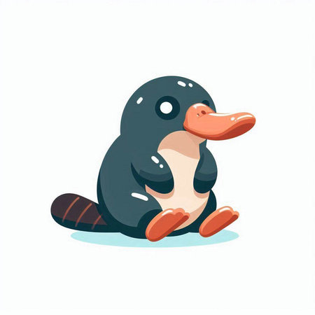 Cute penguin isolated on a white background. Vector illustration.のイラスト素材