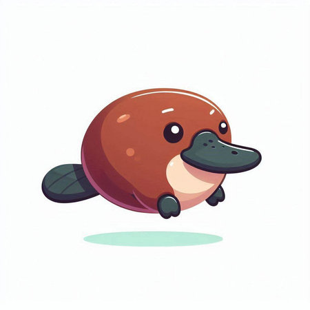Cute cartoon platypus isolated on white background. Vector illustration.のイラスト素材