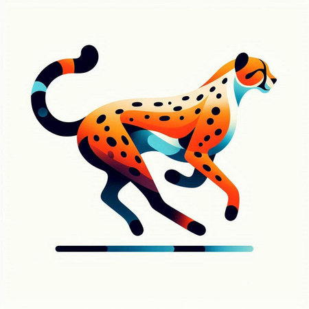 Cheetah. Abstract animal on a white background. Vector illustration.のイラスト素材