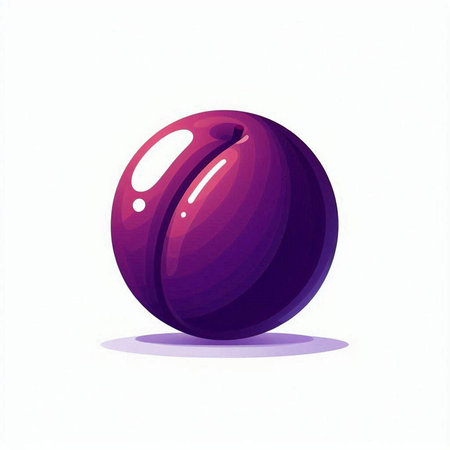 Illustration of a plum on a white background. Vector illustration.のイラスト素材