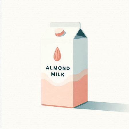 Milk carton box with milk drop. Illustration in retro styleのイラスト素材