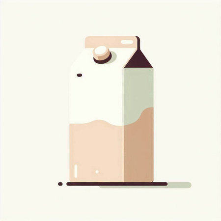Milk carton in flat style. Vector illustration for your designのイラスト素材