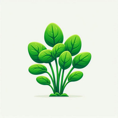 Illustration of a green plant on a white background. Vector illustrationのイラスト素材