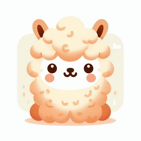 Cute cartoon sheep. Vector illustration isolated on a white background.のイラスト素材