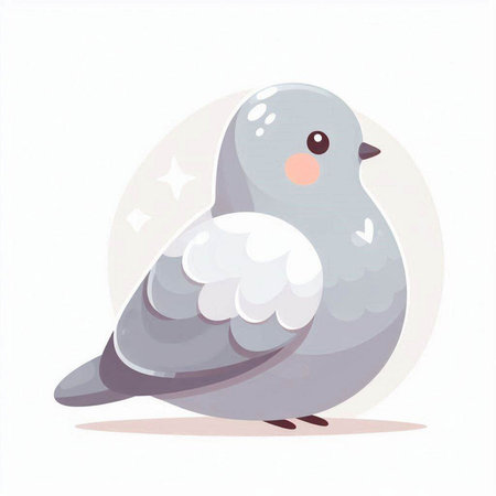 Pigeon vector illustration. Cute cartoon animal in flat style.のイラスト素材