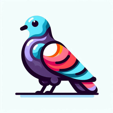 Pigeon vector illustration. Cute bird in flat style.のイラスト素材