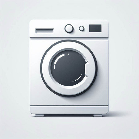 Washing machine icon. Realistic illustration of washing machine icon for web designのイラスト素材