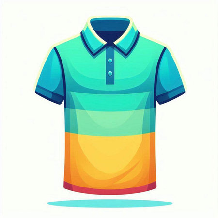 Colorful polo shirt isolated on white background. Vector illustration.のイラスト素材
