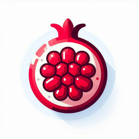 Pomegranate fruit vector icon. Pomegranate fruit icon.のイラスト素材