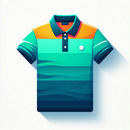 Colored polo shirt on a white background. Vector illustration.のイラスト素材