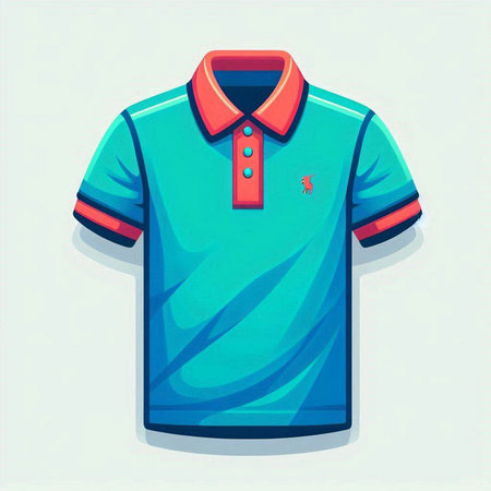 Colorful polo shirt isolated on white background. Vector illustration.のイラスト素材