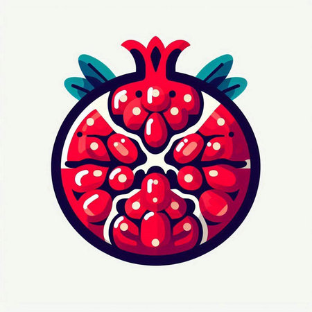 Pomegranate. Vector illustration of a pomegranate.のイラスト素材
