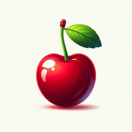 cherry on a white background, vector illustration, eps10のイラスト素材
