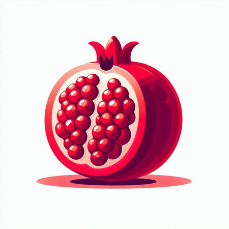Pomegranate isolated on a white background. Vector illustration.のイラスト素材
